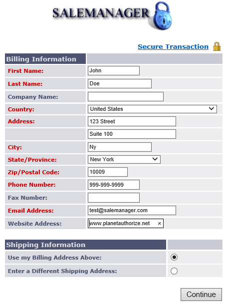 Planetauthorize Payment Gateway